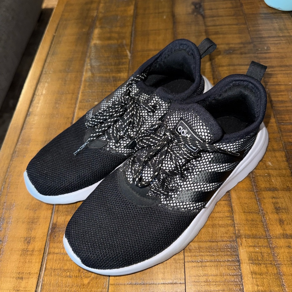 adidas Black and White Mesh Running Shoes